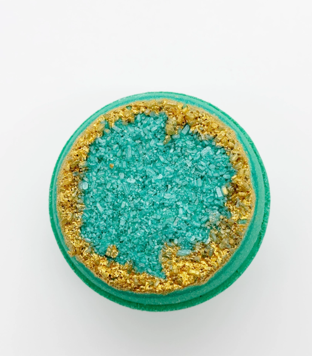 Crystal Geode Bath Bomb-Emerald Green