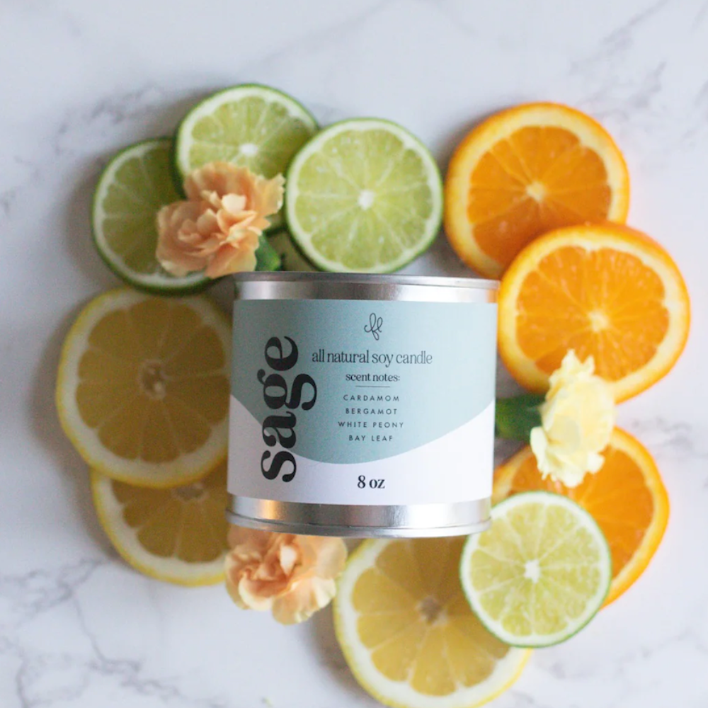 Sage Paint Can Candle