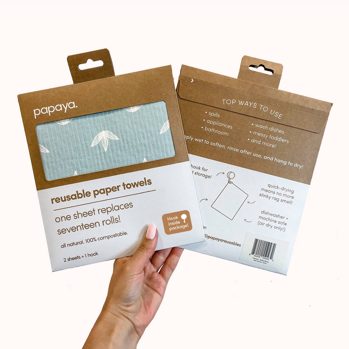 Papaya Reusable Paper Towels Baby Blues