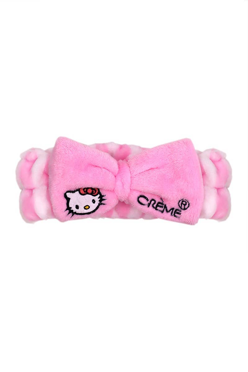 Hello Kitty Pink Stripe Plush Spa Headband