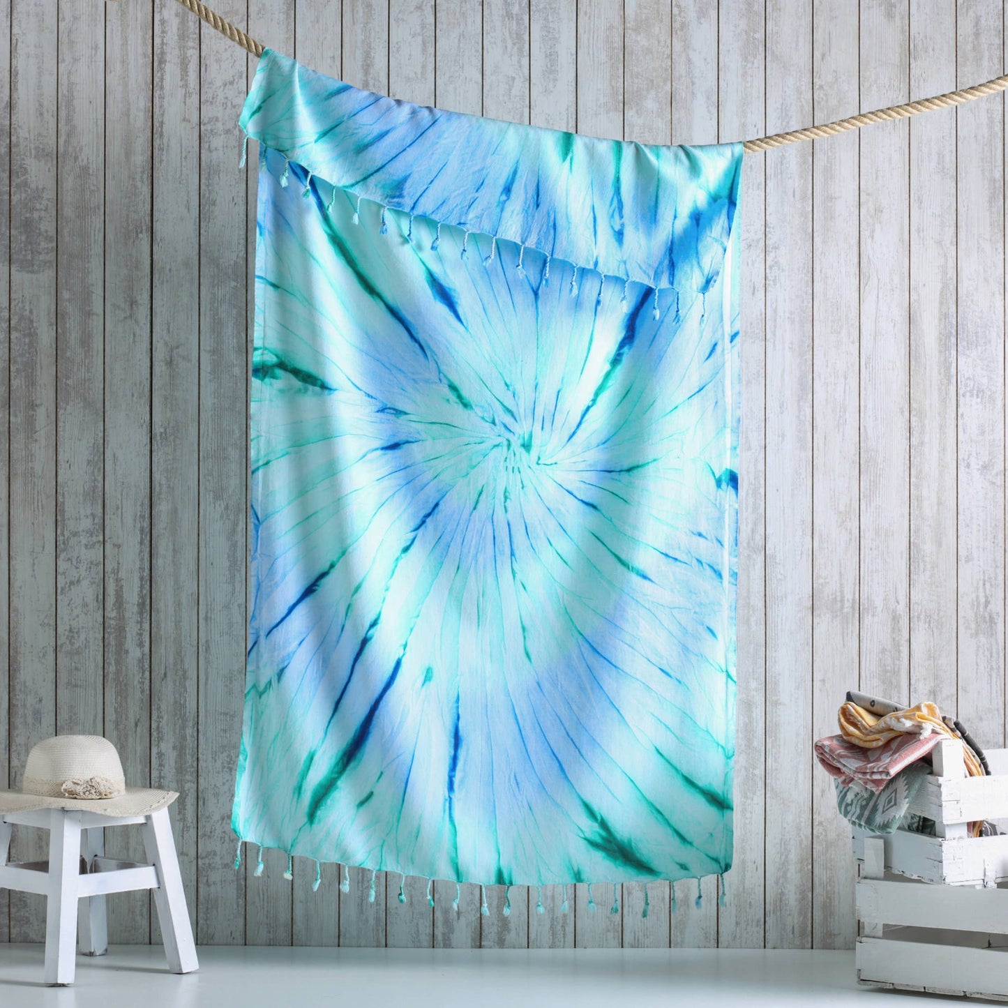 Tie Dye Pestemal Turkish Beach Towel Sand resistant hand-dye 33" x65"