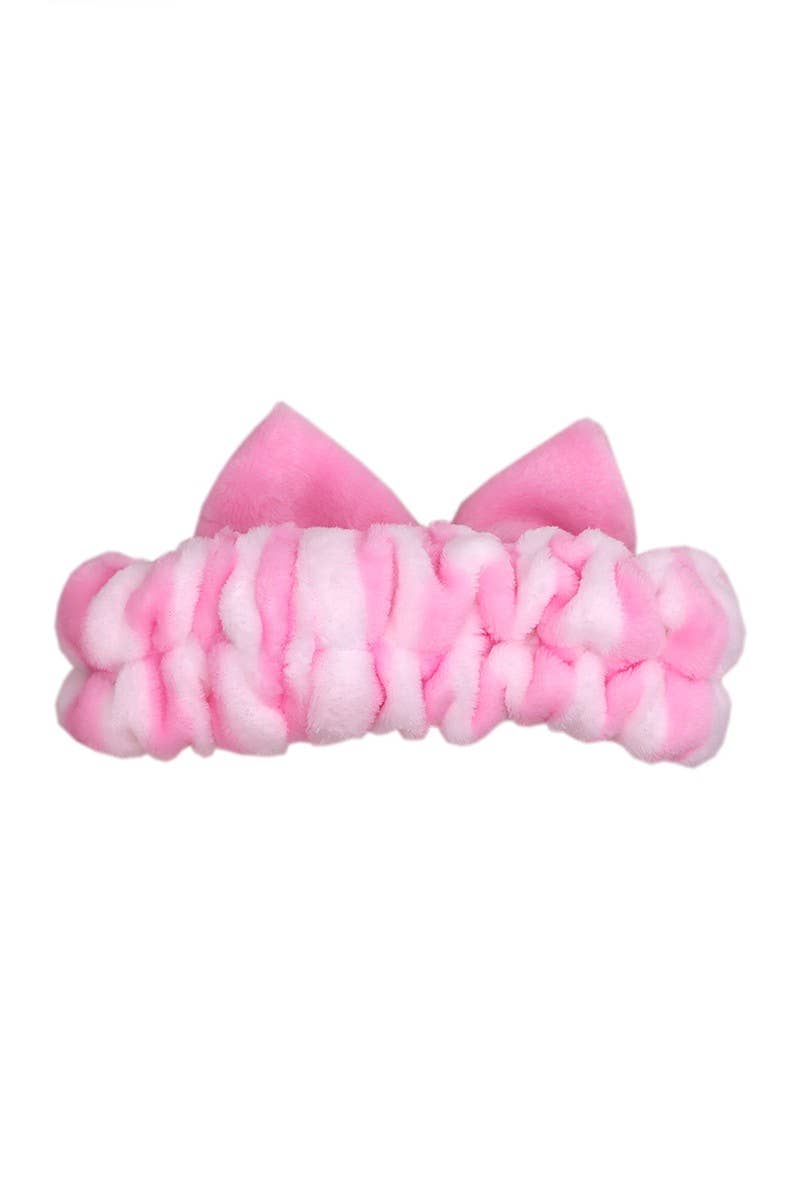 Hello Kitty Pink Stripe Plush Spa Headband