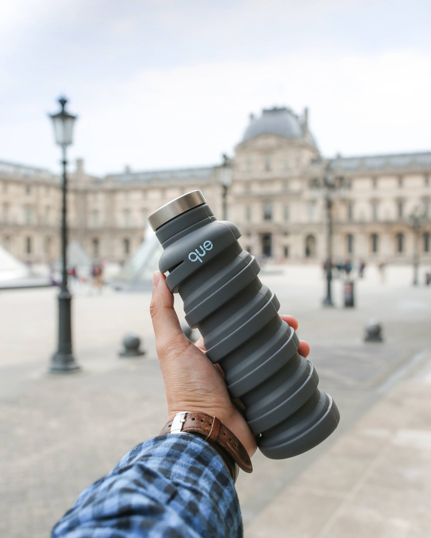 20oz Collapsible Water Bottle - Metallic Charcoal